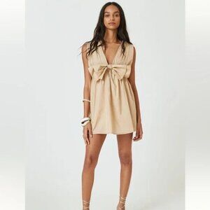 Anthropologie Blue Tassel Sleeveless Poplin Mini Dress Size Small NWT